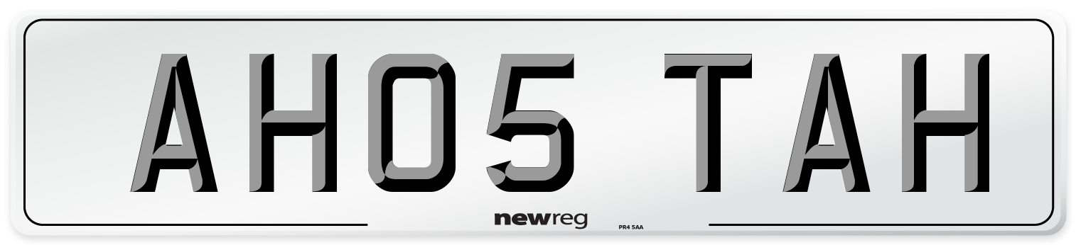 AH05 TAH Number Plate from New Reg
